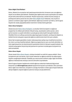 Kıbrıs Night Club Rehberi