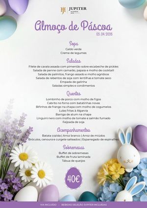 Menu Almoço Páscoa - Jupiter Algarve Hotel
