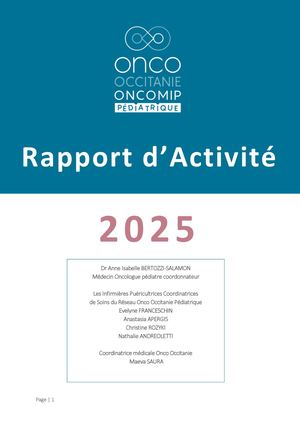 Rapport Annuel Oncomip Pédiatrique 2025