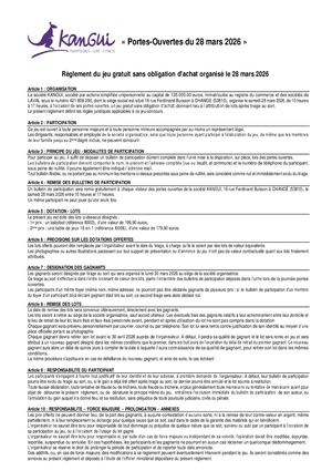 KANGUI - Règlement Jeu Concours Portes Ouvertes Mars 2026