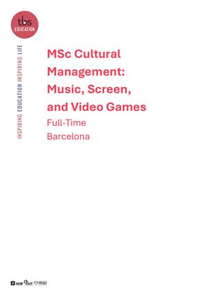 Syllabus - Msc Cultural Management 26 27