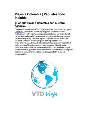 Viajes A Colombia Paquetes Todo Incluido
