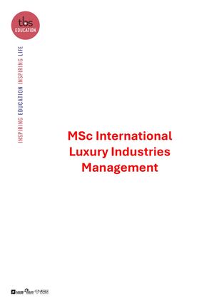 Syllabus MSc International Luxury Industries Management