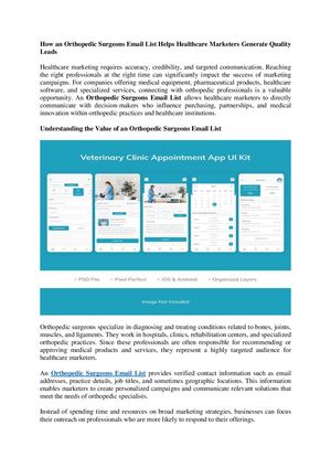 Orthopedic Surgeons Email List