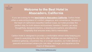 Best Hotel in Atascadero California | Comfortable Stay at Carlton Hotel