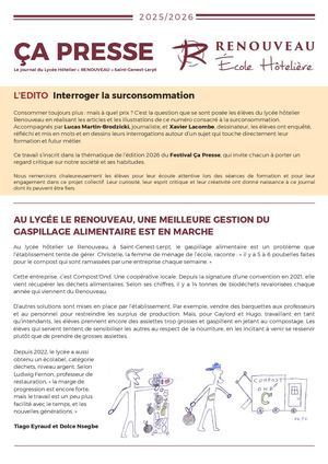 Journal du Lycée Hôtelier le Renouveau