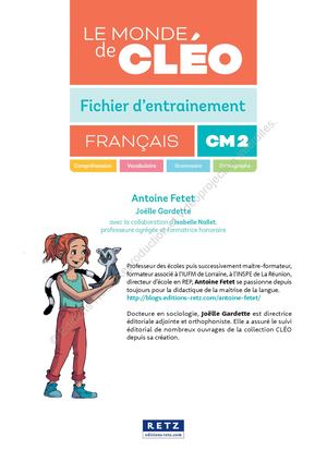 Fichier d'entrainement CM2 - Le monde de Cléo