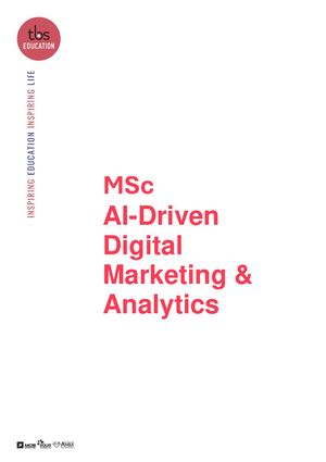 MSc AI-Driven Syllabus - MSc Digital Marketing & Analytics