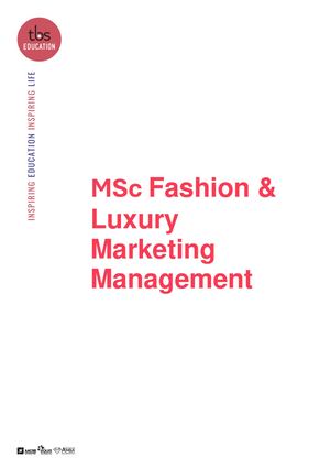 2627 Msc Fashion And Luxury Marketing Management