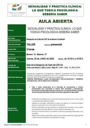 1109 Ficha Aula Abierta Sexualidad Y Practica Clinica