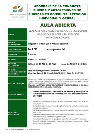 Aula Abierta Abordaje Conducta Suicida