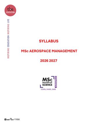Syllabus MSc Aerospace Management