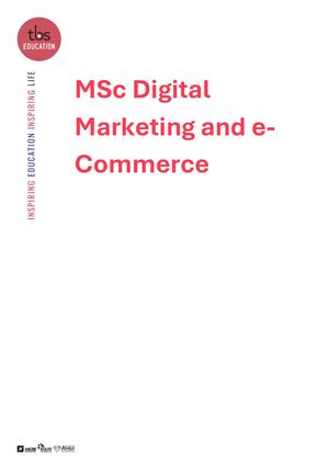 Syllabus MSc Digital Marketing And E Commerce