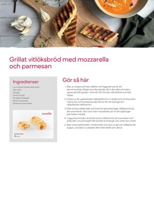 Grillat vitlöksbröd med mozzarella och parmesan