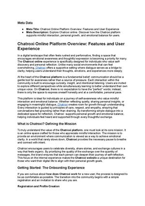 Chatroxi Online Platform Overview Features And User Experience