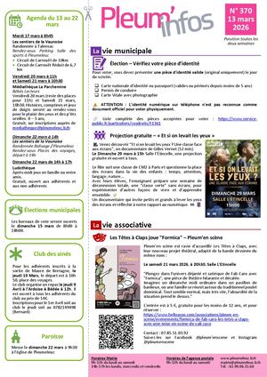 Pleum'infos du 13 mars 2026