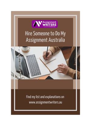 Hire Someone To Do My Assignment Australia