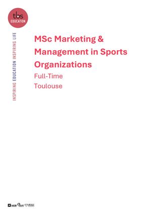 Syllabus 2026/2027: MSc Marketing & Management in Sports Organizations