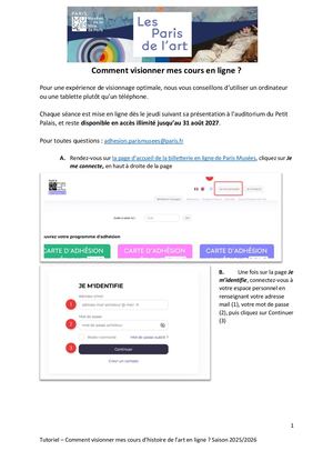 Tutoriel Visionnage cours streaming Histoire de l'art 2526