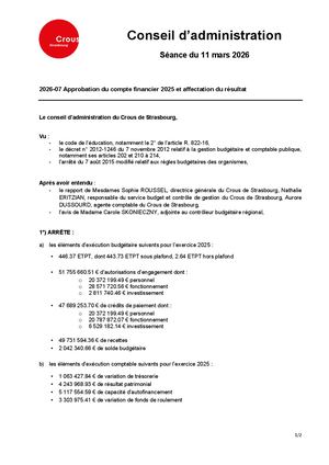 Delib 2026 07 Cofi 2025 Et Affectation Résultat