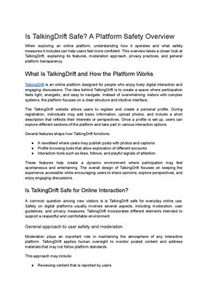 TalkingDrift Safety Overview: Features, Privacy, and Platform Rules