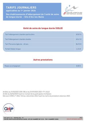 DUPA_V5 2026_Tarifs USLD Aix Les Bains 2026