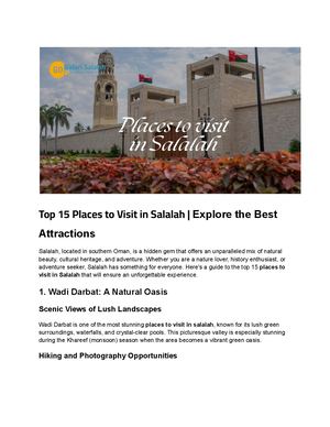 Top 15 Places to Visit in Salalah | Explore the Best Attractions