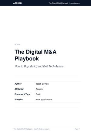 The Digital M&A Playbook: How to Buy, Build, and Exit Tech Assets