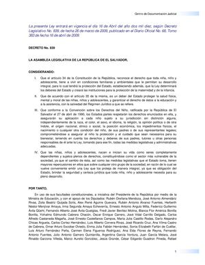 Ley De Proteccion Integral De La Ninez Y Adolescencia Lepina