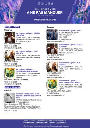 Agenda de la semaine en Sud Luberon