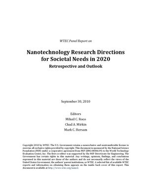Nanotechnology Research Directions for Societal Needs in 2020: Retrospective and Outlook