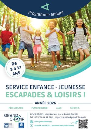 Escapades & Loisirs 2026 du service enfance-jeunesse