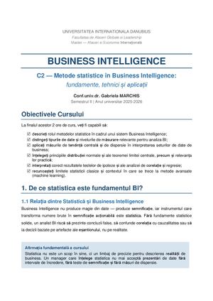 BI C2 Metode Statistice In Bi