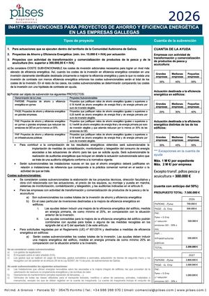 SUBENCIONES PROYECTOS DE AHORRO Y EFICIENCIA ENERGÉTICA - EMPRESAS GALLEGAS
