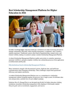 Best Scholarship Management Platform For Higher Education In 2026