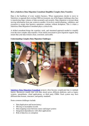 Salesforce Data Migration Consultant​​