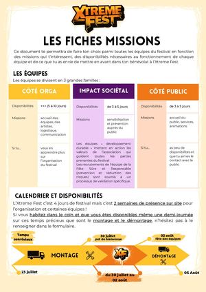 Missions Benevoles Xtreme Fest 2026