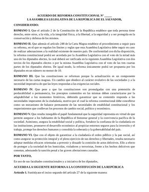 Reforma Constitucional Pena De Muerte