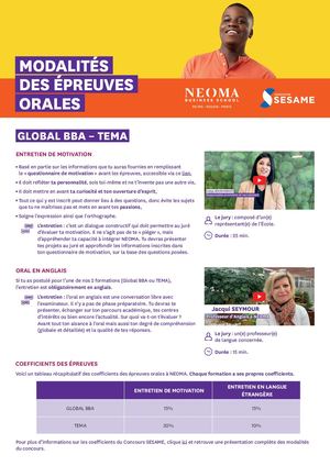 Concours SESAME_Modalités épreuves orales