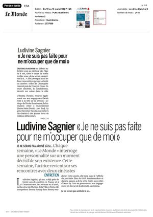 Le Monde - Ludivine Sagnier
