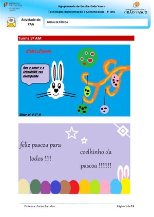 Postal Páscoa Eb João De Barros