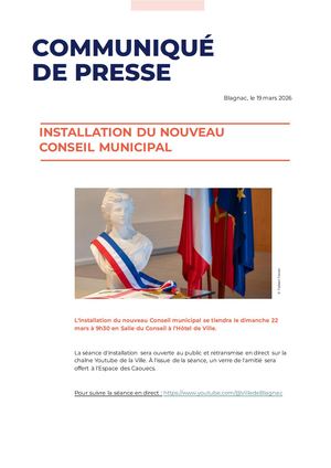 2026 03 17 Cp Installation Du Conseil Municipal