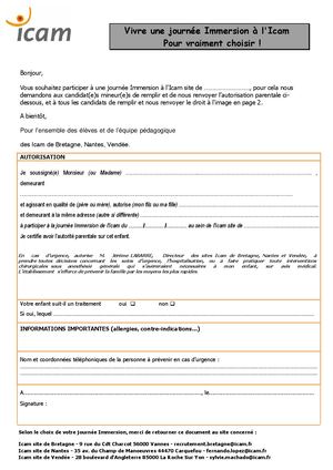 Documents Administratifs Immersion Ouest 25