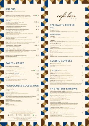 Café Bica Menu De/En