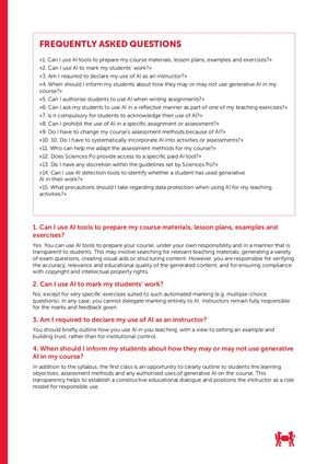 FAQ Guidance AI Instructors