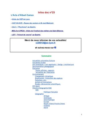 Infos Doc n°23 2025 2026