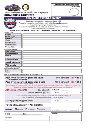 Bulletin D'engagement Rassemblement Vh 2026