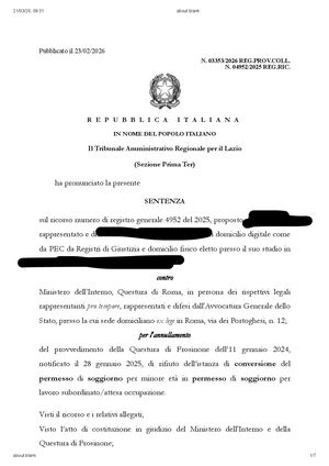 Avv Fabio Loscerbo Conversione Permesso Da Minore A Lavoro Tar Roma 21 Marzo 2026