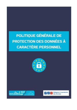 Politique Generale De Protection Des Donnees A Caractere Personnel Maringues