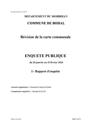 Bohal Rapport D'enquête